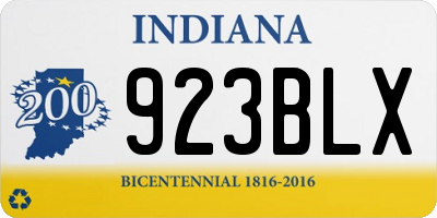 IN license plate 923BLX