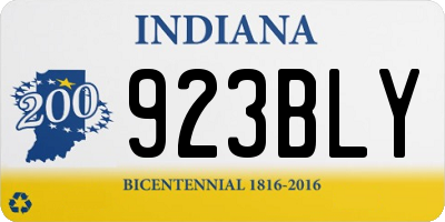 IN license plate 923BLY