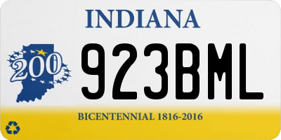 IN license plate 923BML