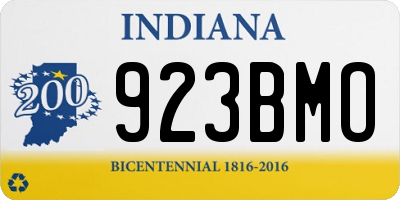 IN license plate 923BMO