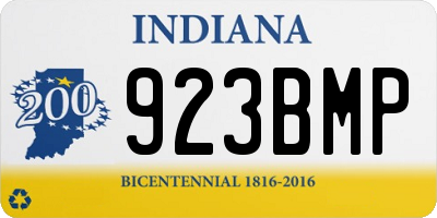 IN license plate 923BMP