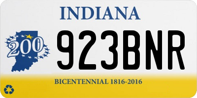 IN license plate 923BNR