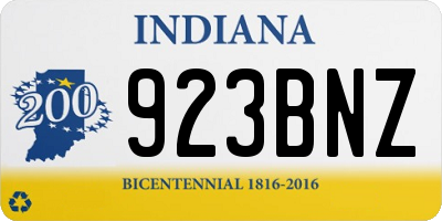 IN license plate 923BNZ