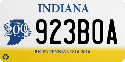 IN license plate 923BOA