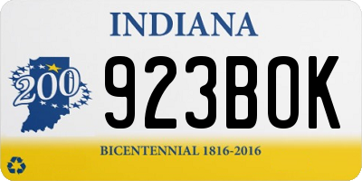 IN license plate 923BOK
