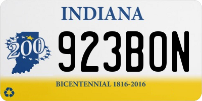 IN license plate 923BON