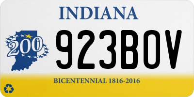 IN license plate 923BOV