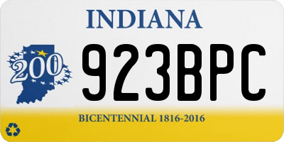IN license plate 923BPC