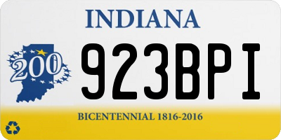 IN license plate 923BPI