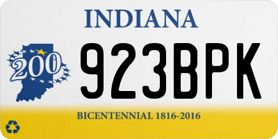 IN license plate 923BPK