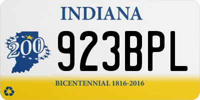 IN license plate 923BPL