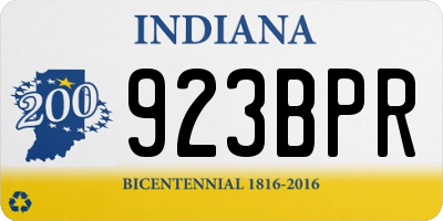IN license plate 923BPR