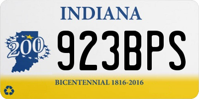 IN license plate 923BPS