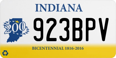 IN license plate 923BPV