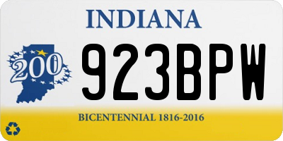 IN license plate 923BPW