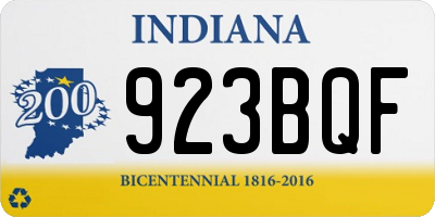 IN license plate 923BQF