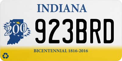 IN license plate 923BRD