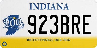 IN license plate 923BRE