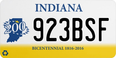 IN license plate 923BSF