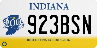 IN license plate 923BSN