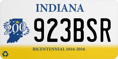 IN license plate 923BSR