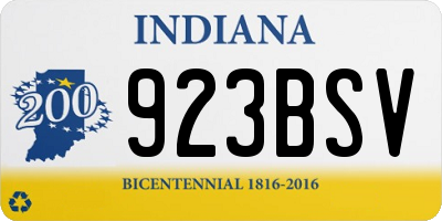 IN license plate 923BSV