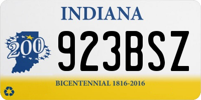 IN license plate 923BSZ