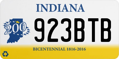 IN license plate 923BTB