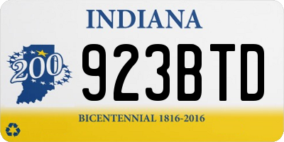 IN license plate 923BTD