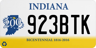 IN license plate 923BTK
