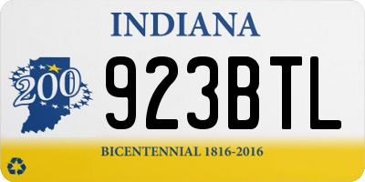 IN license plate 923BTL