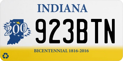 IN license plate 923BTN