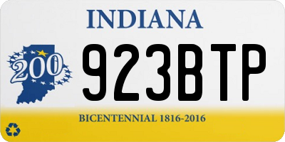 IN license plate 923BTP