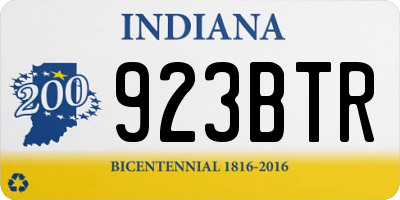 IN license plate 923BTR