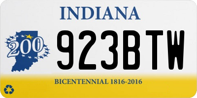 IN license plate 923BTW