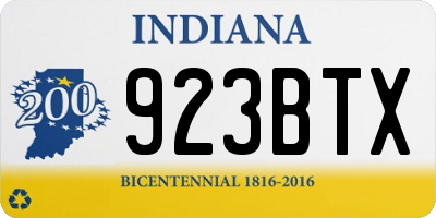 IN license plate 923BTX