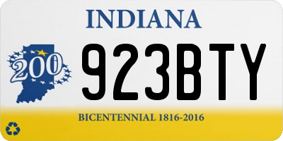 IN license plate 923BTY
