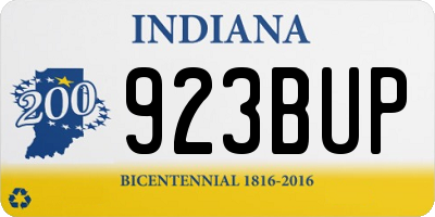 IN license plate 923BUP