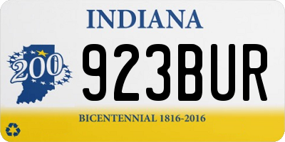 IN license plate 923BUR