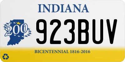 IN license plate 923BUV