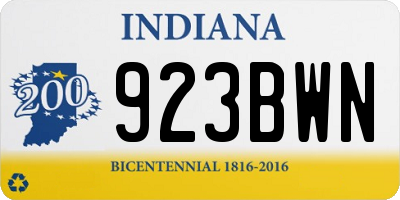 IN license plate 923BWN