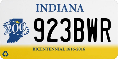 IN license plate 923BWR