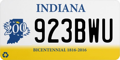 IN license plate 923BWU