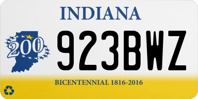 IN license plate 923BWZ