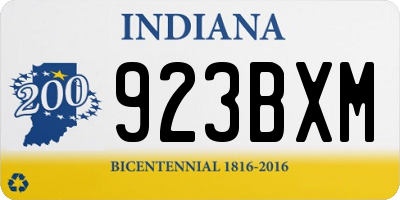IN license plate 923BXM