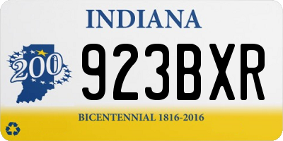 IN license plate 923BXR