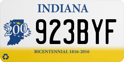 IN license plate 923BYF