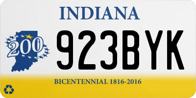 IN license plate 923BYK