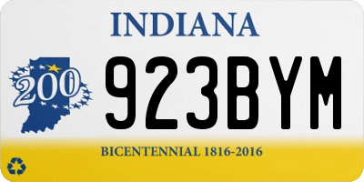 IN license plate 923BYM