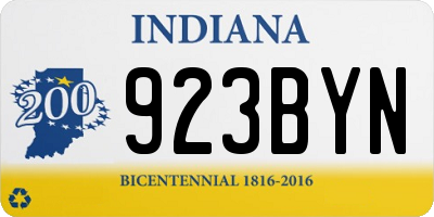 IN license plate 923BYN